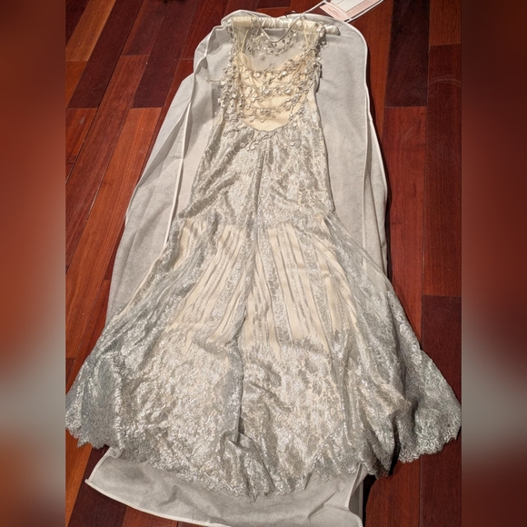 Claire Pettibone Florence Gothic Angel 2015 Vintage Couture Wedding Dress Size10 - Picture 16 of 16